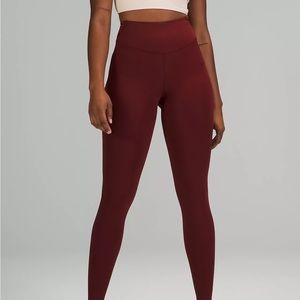 High-Rise Lululemon leggings - size 4, shade Red Merlot